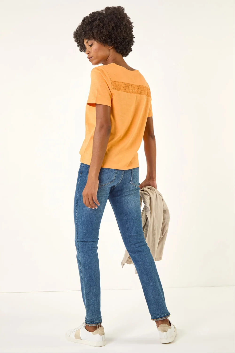 Roman Orange Shirred Shoulder T-Shirt - 16 Image 3