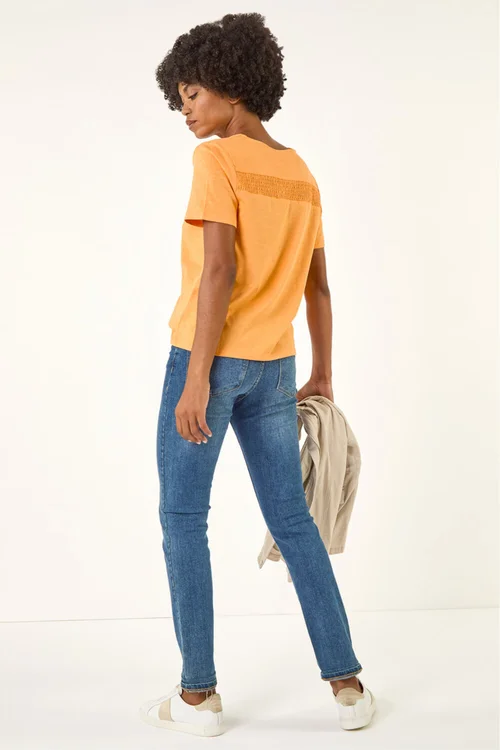 Roman Orange Shirred Shoulder T-Shirt - 16 Image 3