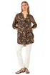 Roman Black Floral Longline Buttoned Top - 12 Image 2