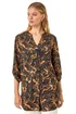 Roman Black Floral Longline Buttoned Top - 12 Image 1