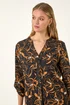 Roman Black Floral Longline Buttoned Top - 12 Image 4