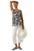 Roman Black Floral V-Neck Buttoned Top - 20 Image 2