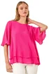 Roman Cerise Double Layered Tunic Top - Size 14 Image 1