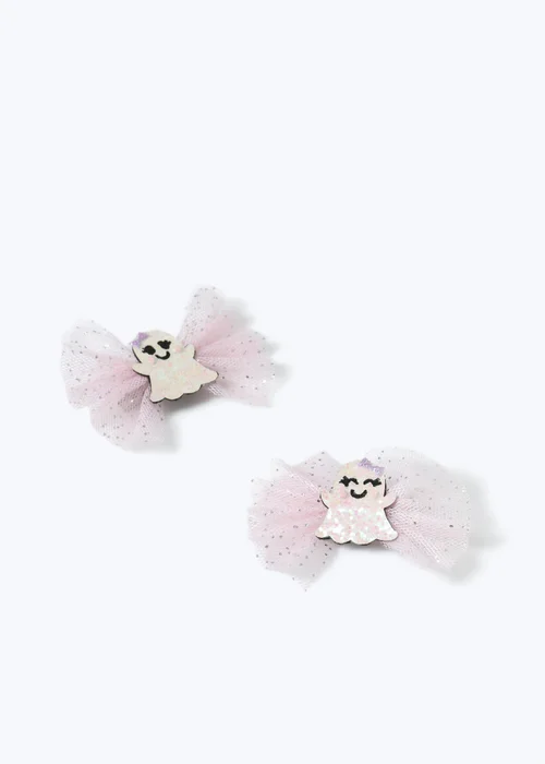 Muse Pink Halloween Tulle Ghost Clips - One Size Image 2