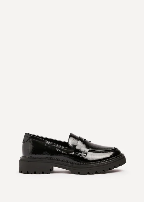Linzi Lesson Black Patent Chunky Loafers - 3 Image 2