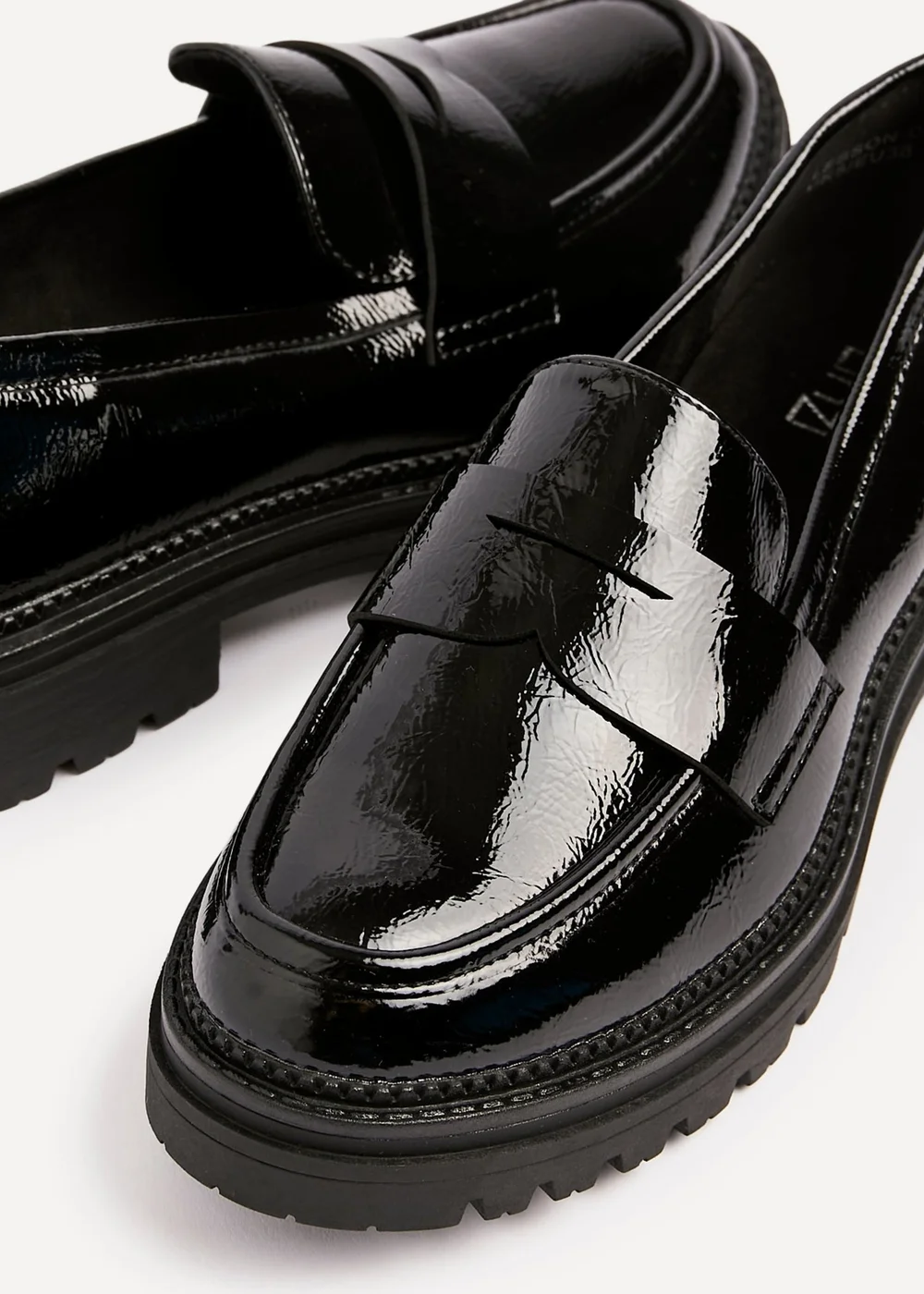 Linzi Lesson Black Patent Chunky Loafers - 3 Image 4