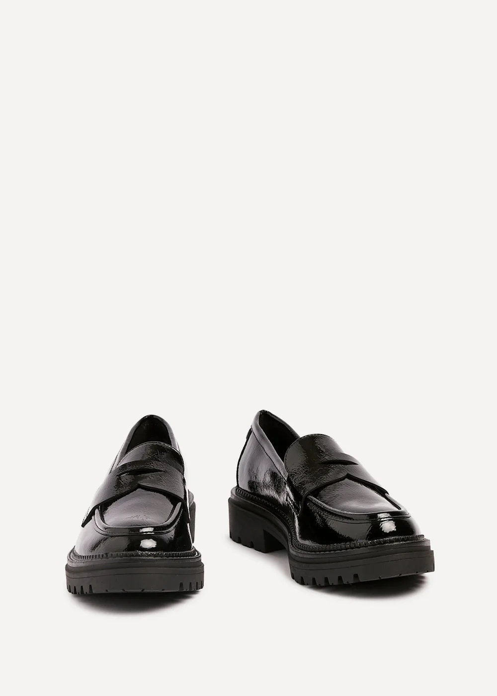 Linzi Lesson Black Patent Chunky Loafers - 3 Image 3