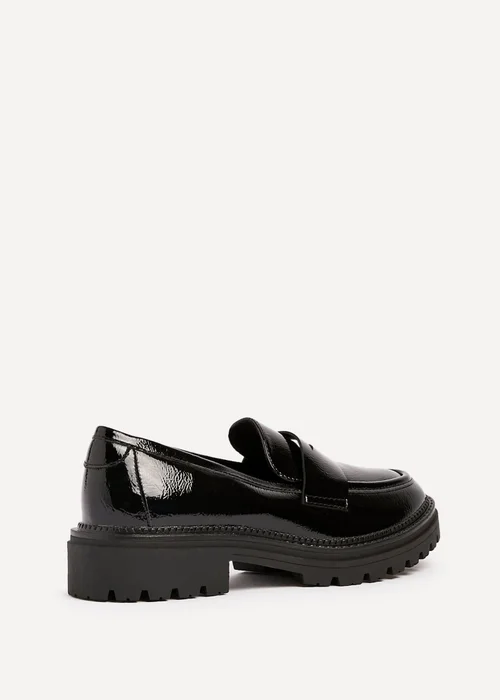 Linzi Lesson Black Patent Chunky Loafers - 3 Image 5
