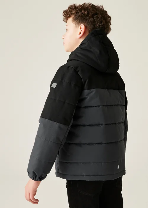 Regatta Black/Grey Kids' Lofthouse Reflective Jacket (3-16yrs) - 7-8 Yrs Image 2