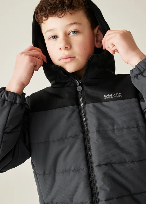Regatta Black/Grey Kids' Lofthouse Reflective Jacket (3-16yrs) - 7-8 Yrs Image 6