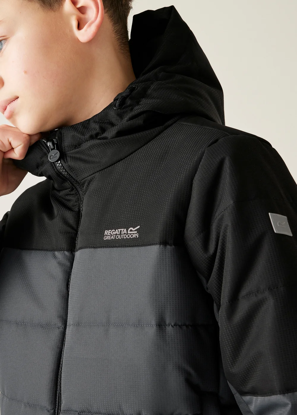 Regatta Black/Grey Kids' Lofthouse Reflective Jacket (3-16yrs) - 7-8 Yrs Image 4