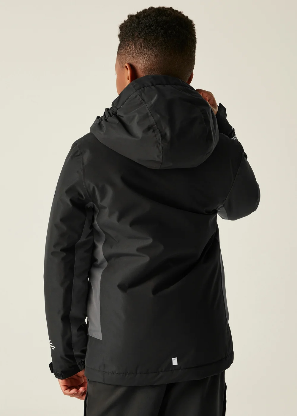 Regatta Black/Grey Kids' Hurdle Reflective Waterproof Insulated Jacket (3-16yrs) - 5-6 Yrs Image 2
