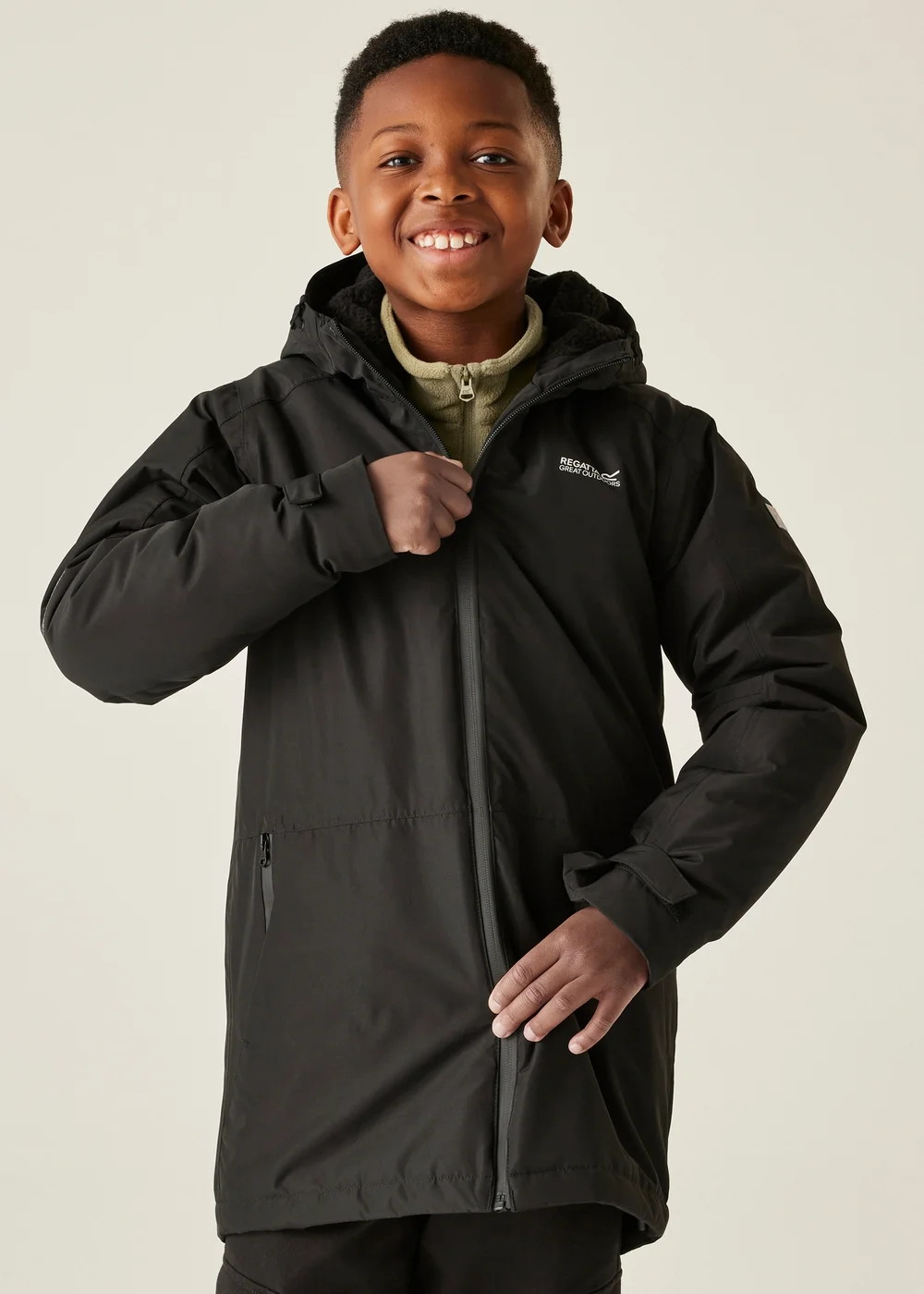 Regatta Black Kids' Farbank II Waterproof Insulated Jacket (3-16yrs) - 8-9 yrs Image 1