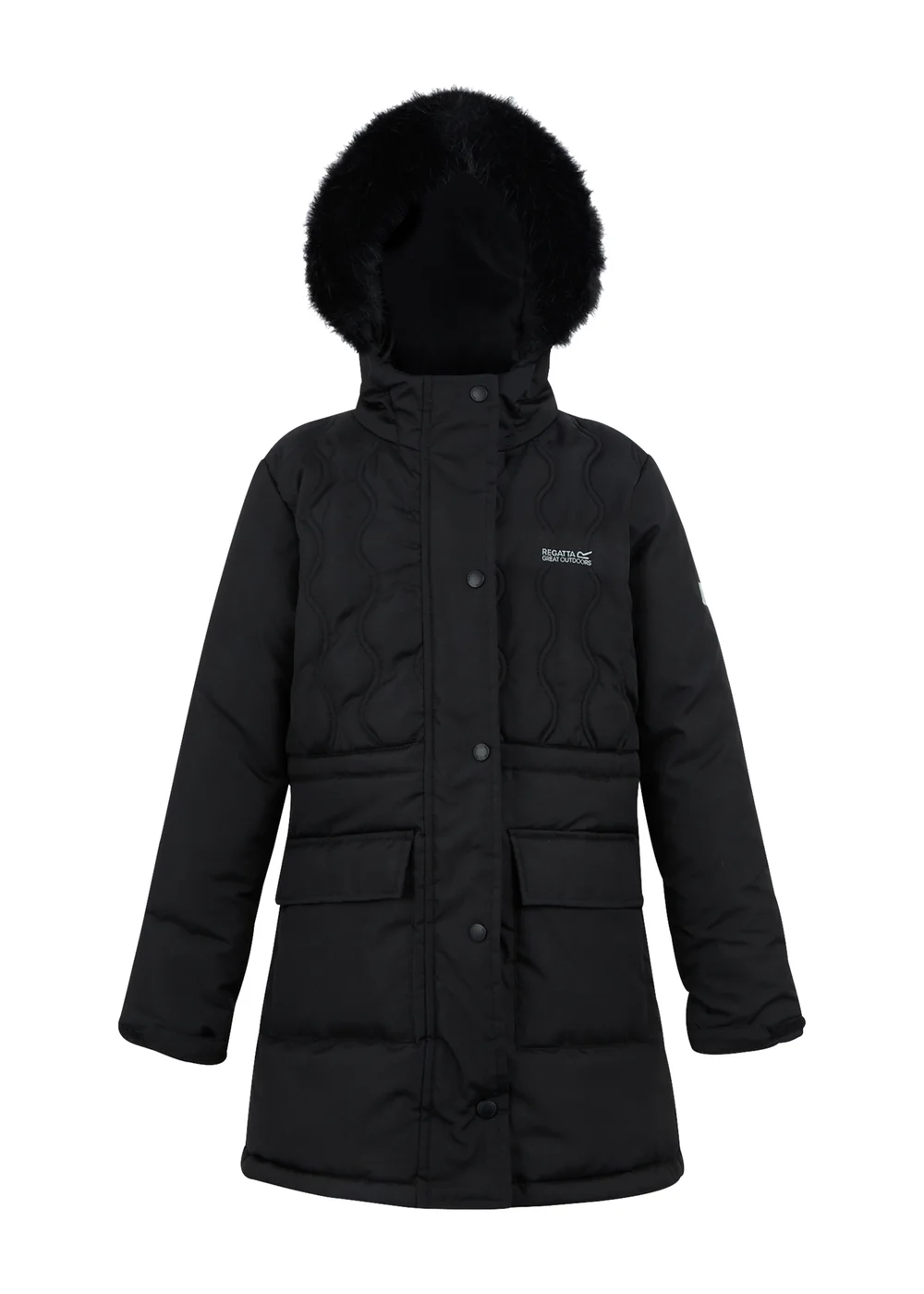 Regatta Black Kids' Fabrizia II Reflective Jacket (3-16yrs) - 11-12 Yrs Image 6