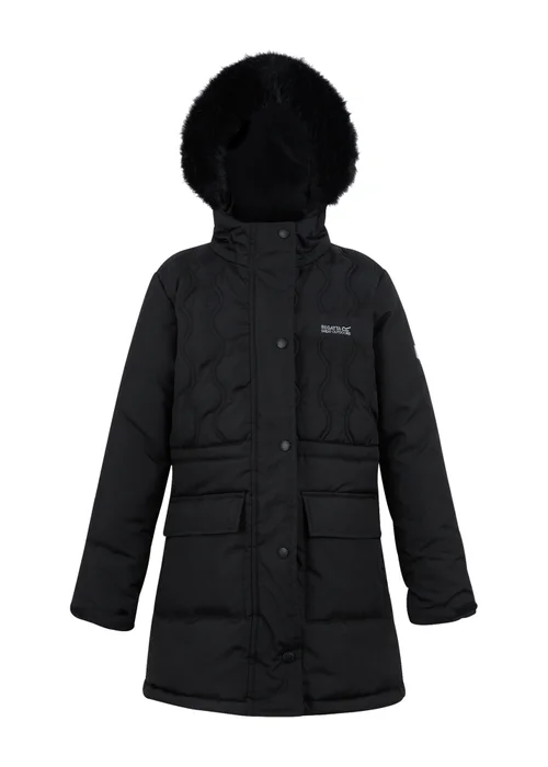 Regatta Black Kids' Fabrizia II Reflective Jacket (3-16yrs) - 11-12 Yrs Image 6