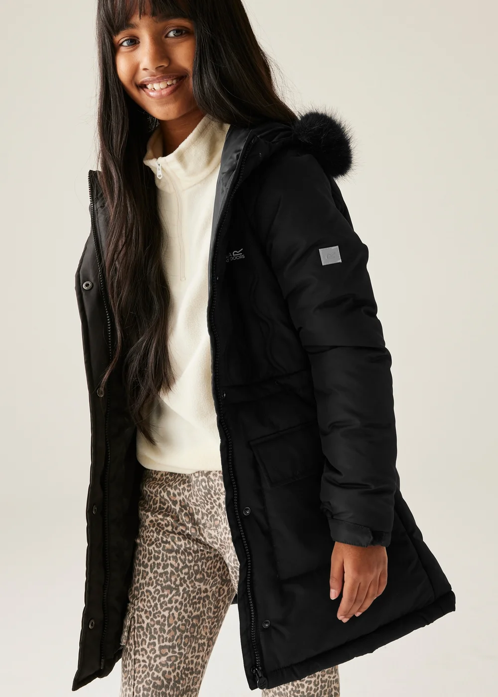 Regatta Black Kids' Fabrizia II Reflective Jacket (3-16yrs) - 11-12 Yrs Image 4