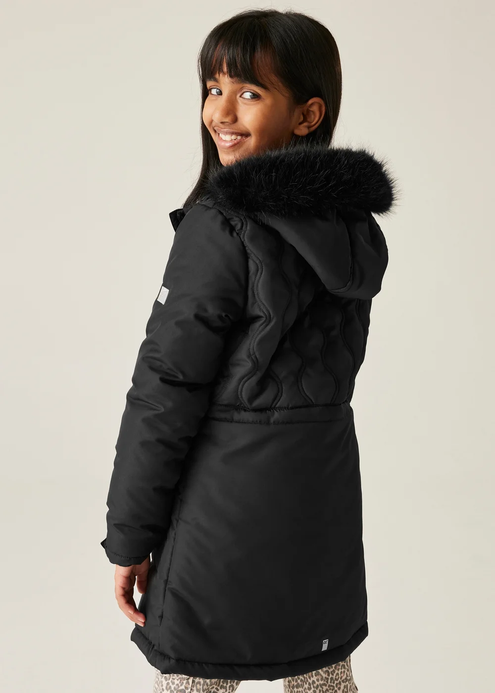 Regatta Black Kids' Fabrizia II Reflective Jacket (3-16yrs) - 11-12 Yrs Image 2