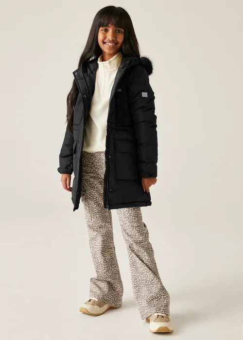 Regatta Black Kids' Fabrizia II Reflective Jacket (3-16yrs) - 11-12 Yrs Image 3