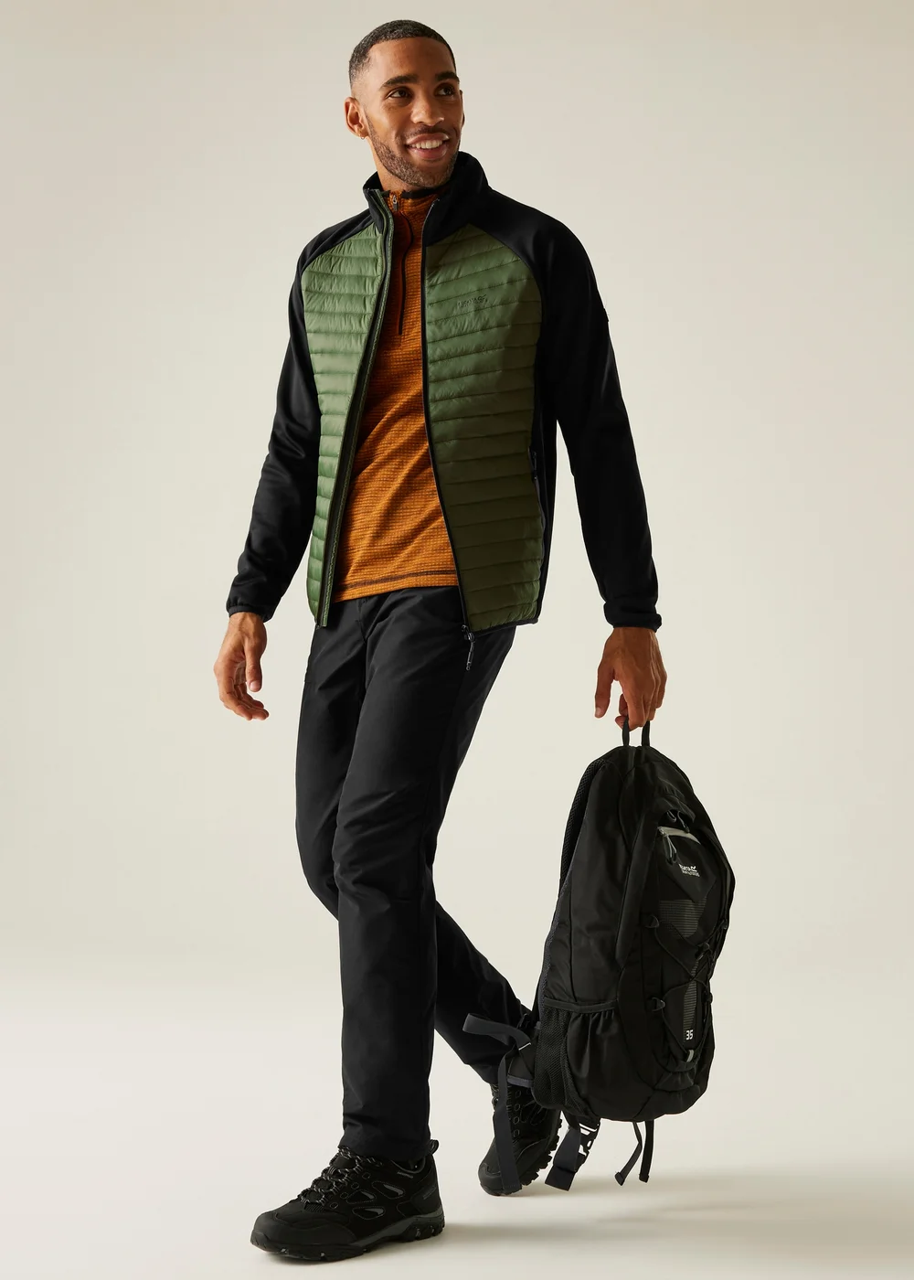 Regatta Grey Green Clumber Hybrid Stretch Jacket - S Image 3