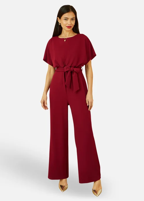 Yumi Burgundy Batwing Stretch Jumpsuit - 16 Image 3