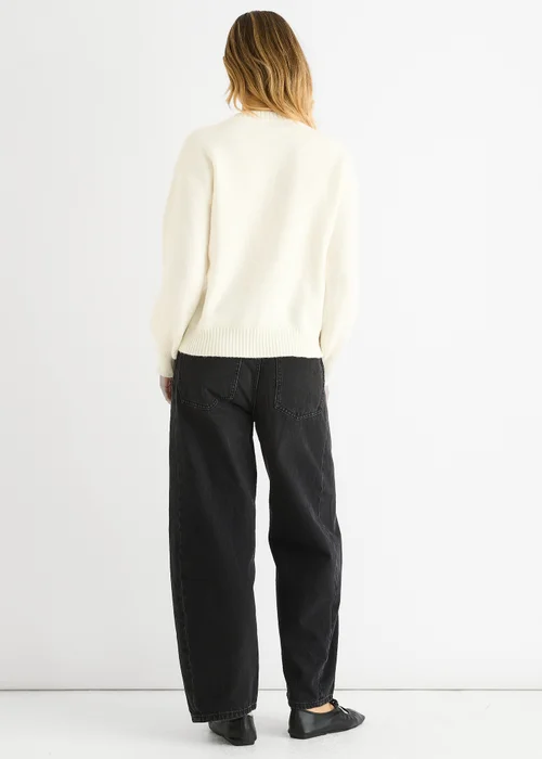 Gini London Clear Contrast Bow pattern oversized Jumper - Medium/Large Image 2