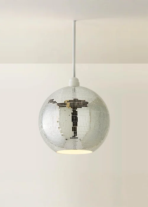 ValueLights Dolly Silver Disco Ball Easy Fit Lampshade - One Size Image 3