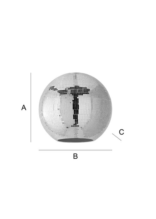 ValueLights Dolly Silver Disco Ball Easy Fit Lampshade - One Size Image 6