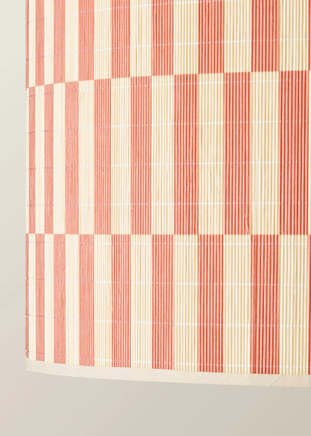ValueLights Lori Orange Checker Bamboo Easy Fit Lampshade - One Size Image 4