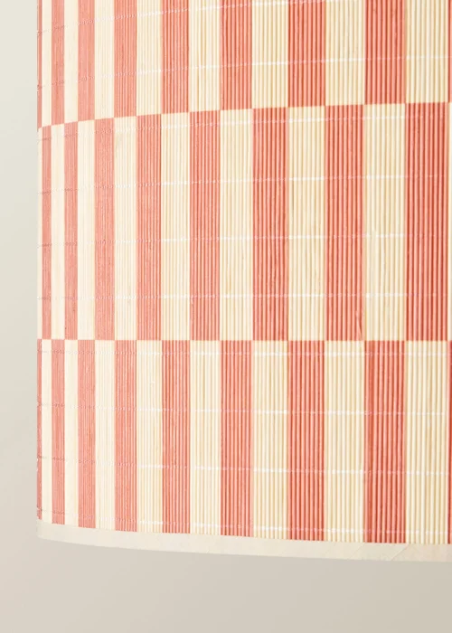 ValueLights Lori Orange Checker Bamboo Easy Fit Lampshade - One Size Image 4