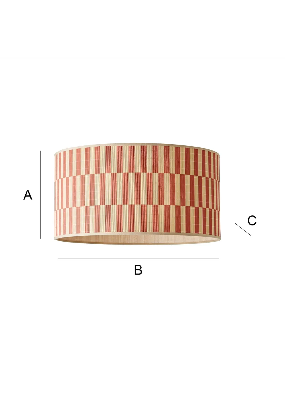 ValueLights Lori Orange Checker Bamboo Easy Fit Lampshade - One Size Image 6