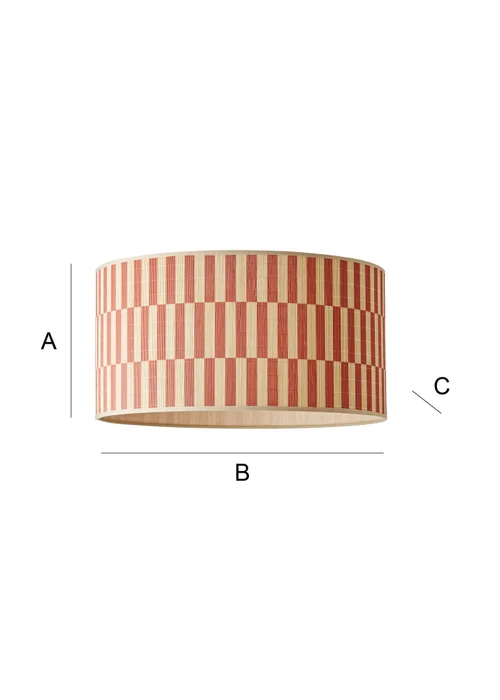 ValueLights Lori Orange Checker Bamboo Easy Fit Lampshade - One Size Image 6