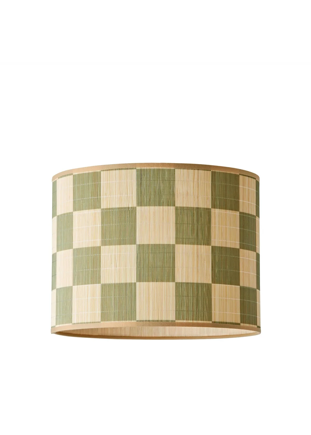 ValueLights Lori Green Checker Bamboo Easy Fit Lampshade - One Size Image 5