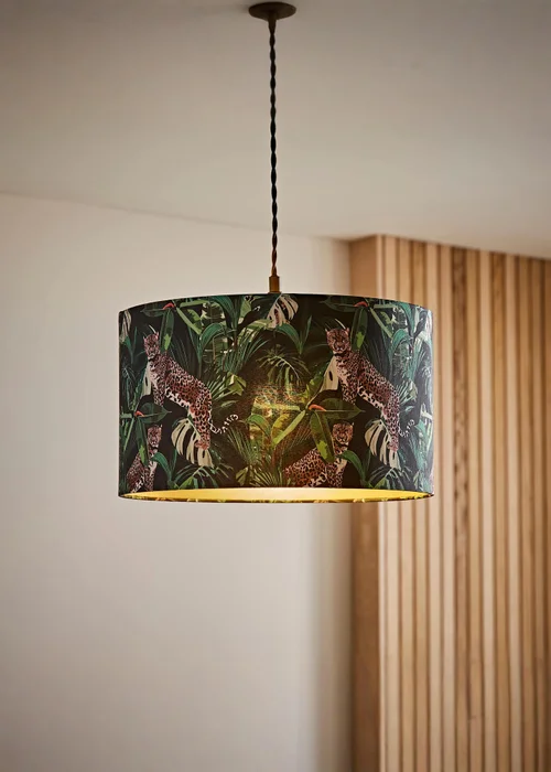 ValueLights Addalyn Green Jungle Print Easy Fit Lampshade - One Size Image 1