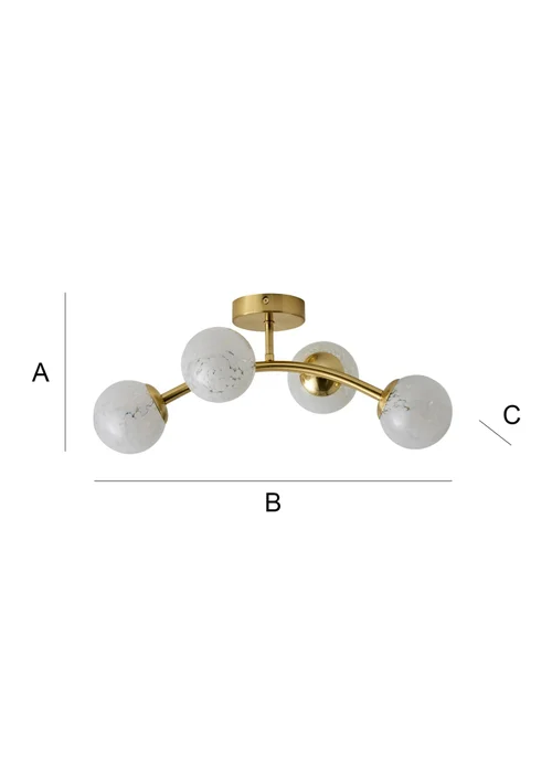 ValueLights Jas Ceiling Light with Confetti Glass Lampshades - One Size Image 6