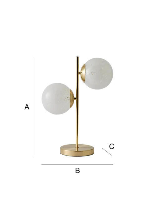 ValueLights Jas Gold Table Lamp with Confetti Glass Lampshades - One Size Image 6