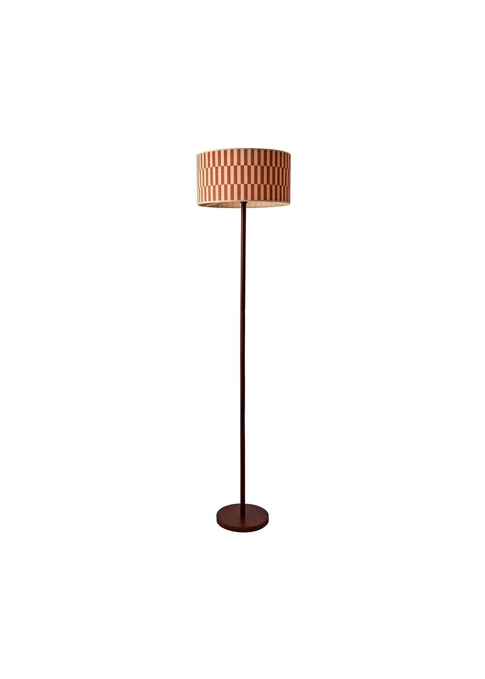 ValueLights Heather Dark Wood Floor Lamp with Orange Bamboo Lampshade - One Size Image 2