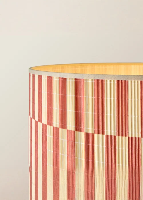 ValueLights Heather Dark Wood Floor Lamp with Orange Bamboo Lampshade - One Size Image 4