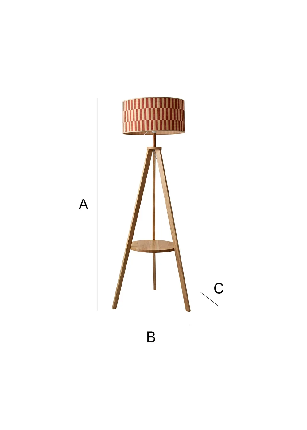 ValueLights Morrigan Natural Floor Lamp with Orange Bamboo Lampshade - One Size Image 6