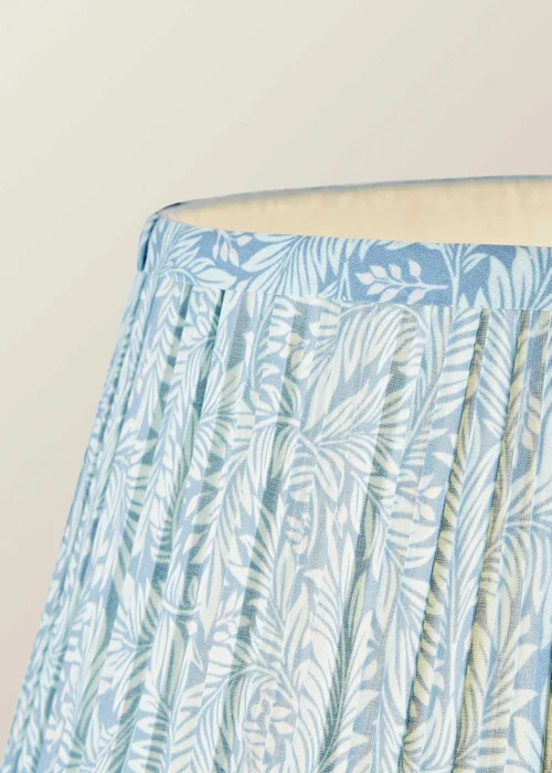 ValueLights Powder Blue Bobbin Floor Lamp with Leaf Pleated Lampshade - One Size Image 4