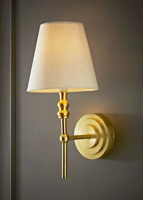 ValueLights Pair of Maggie Brushed Gold Wall Lights - One Size Image 2