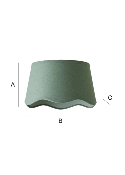 ValueLights Mabel Small Scalloped Sage Green Easy Fit Lampshade - One Size Image 6