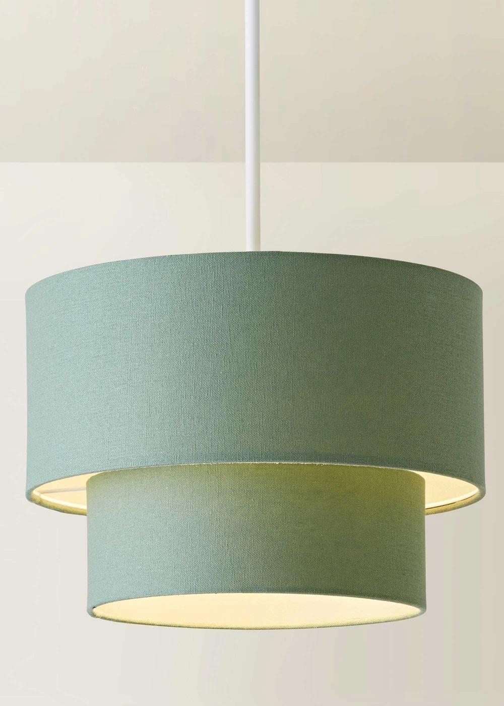 ValueLights Jodie Two Tier Sage Linen Easy Fit Lampshade - One Size Image 3