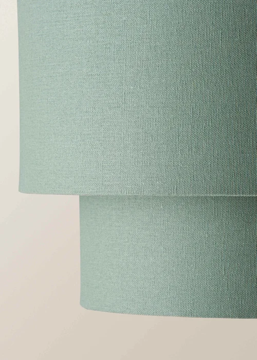 ValueLights Jodie Two Tier Sage Linen Easy Fit Lampshade - One Size Image 4