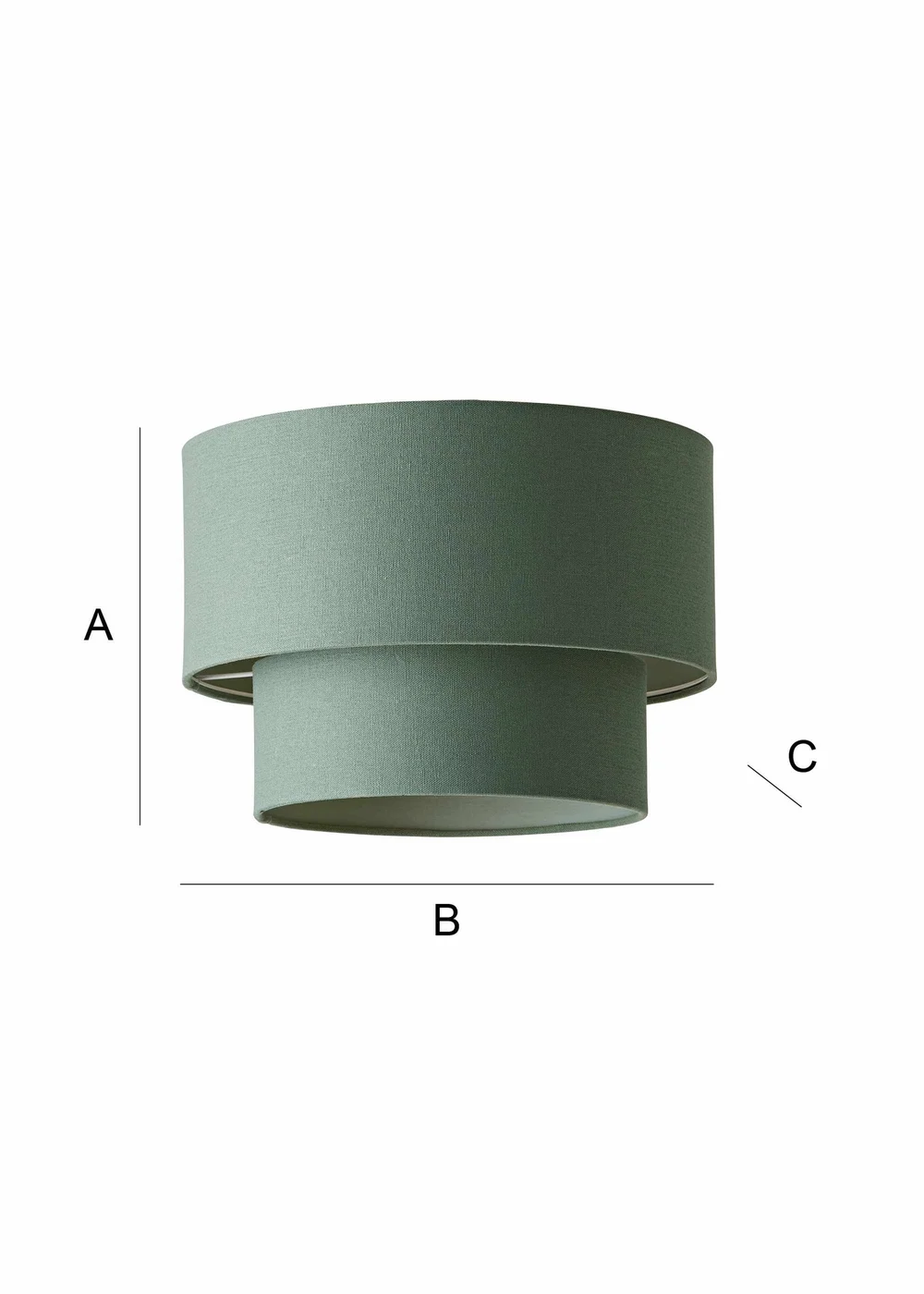 ValueLights Jodie Two Tier Sage Linen Easy Fit Lampshade - One Size Image 6