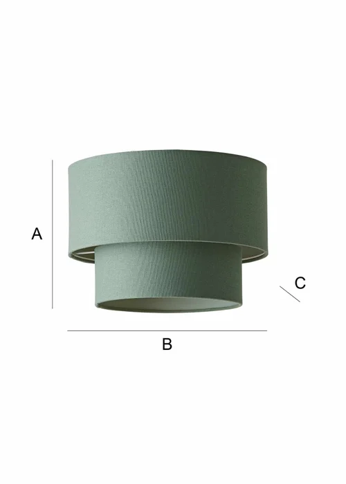 ValueLights Jodie Two Tier Sage Linen Easy Fit Lampshade - One Size Image 6