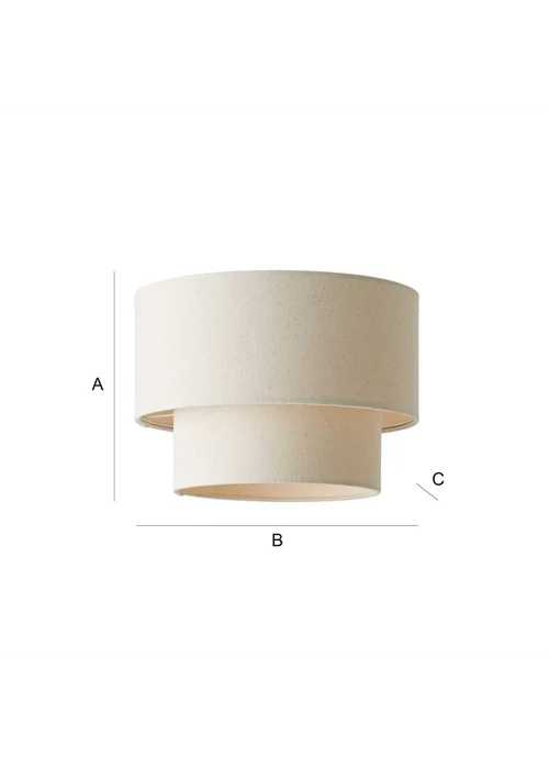 ValueLights Jodie Two Tier Natural Linen Easy Fit Lampshade - One Size Image 6