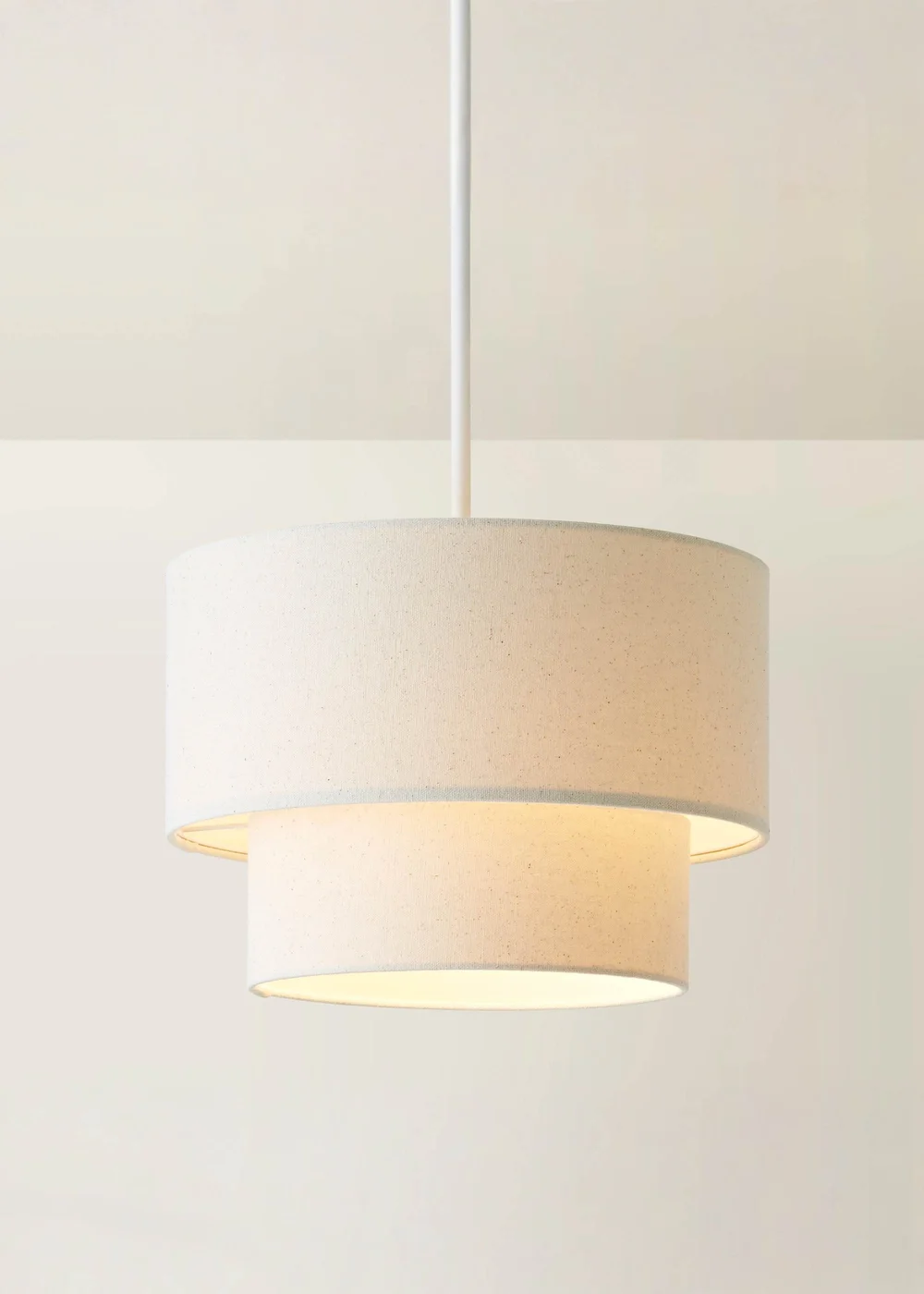 ValueLights Jodie Two Tier Natural Linen Easy Fit Lampshade - One Size Image 3
