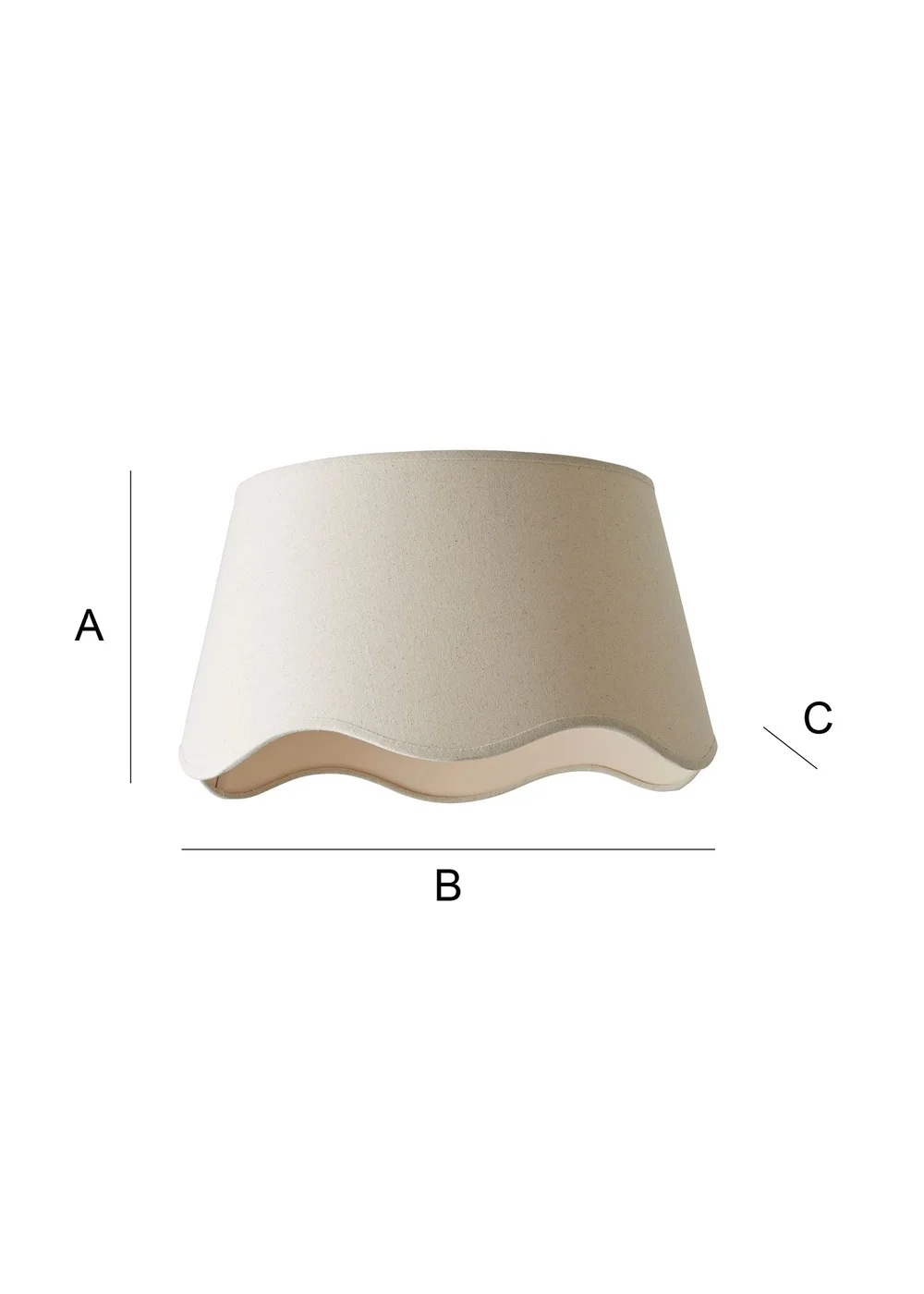 ValueLights Mabel Large Scalloped Natural Easy Fit Lampshade - One Size Image 6