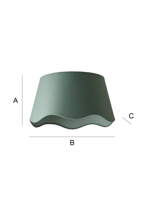 ValueLights Mabel Large Scalloped Sage Green Easy Fit Lampshade - One Size Image 6