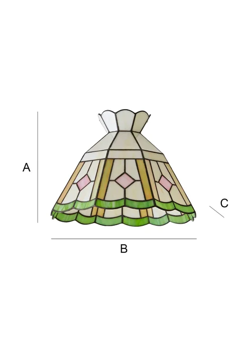 ValueLights Beatrix Tiffany Glass Easy Fit Lampshade - One Size Image 6